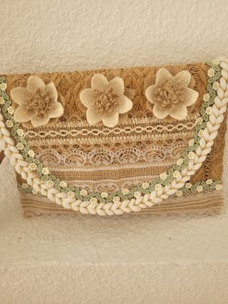 Cartera mano beige - Rústica