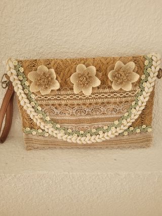 Cartera mano beige - Rústica