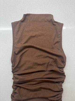 Abito lungo marrone elasticizzato nuovo donna