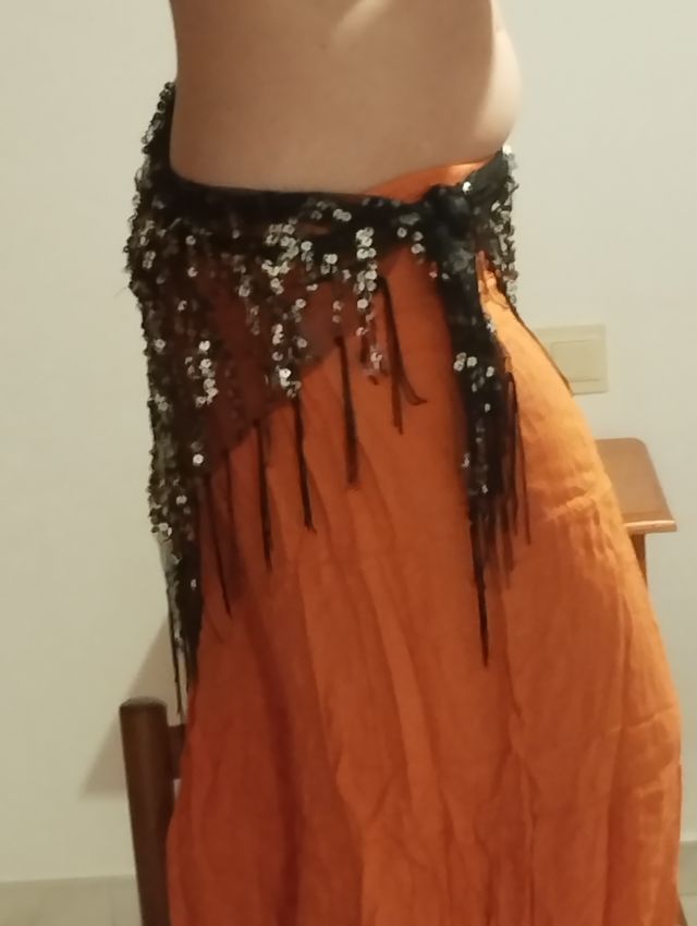 Pañuelo danza oriental negro lentejuelas