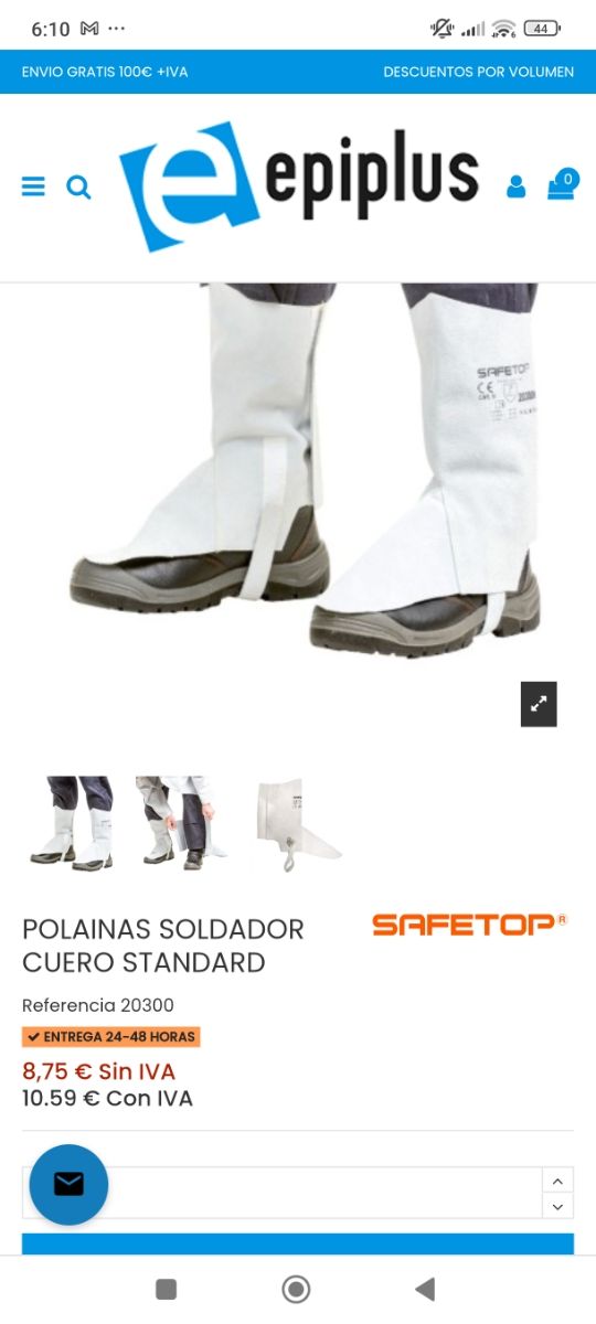 Polainas Soldador Cuero Safetop 20300