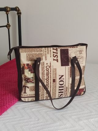 Bolso de hombro vintage marrón beige