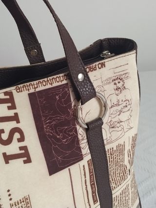 Bolso de hombro vintage marrón beige