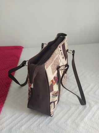 Bolso de hombro vintage marrón beige