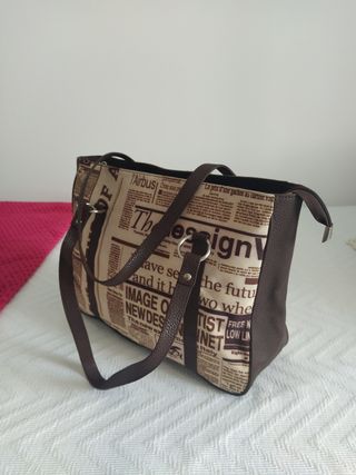 Bolso de hombro vintage marrón beige