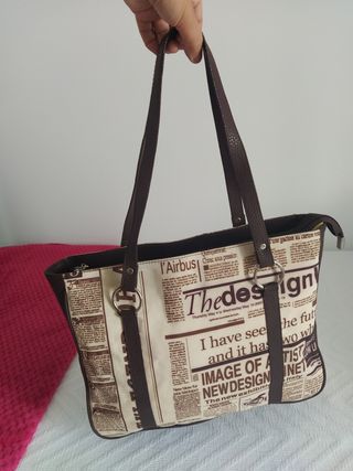 Bolso de hombro vintage marrón beige