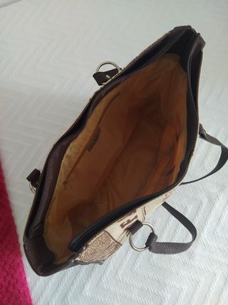 Bolso de hombro vintage marrón beige