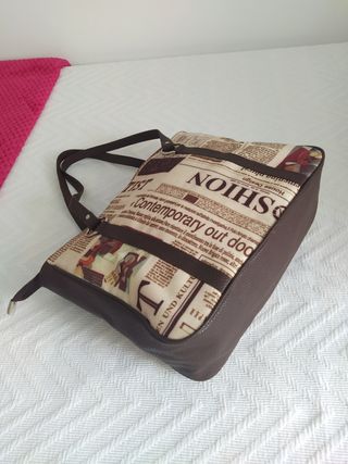 Bolso de hombro vintage marrón beige