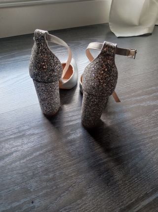 Zapatos plata fiesta mujer