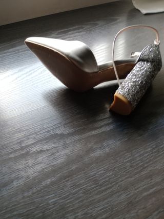 Zapatos plata fiesta mujer