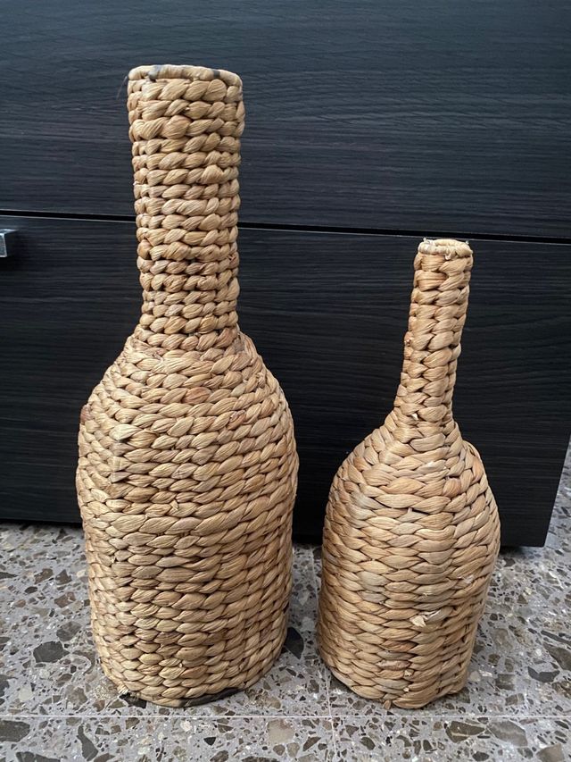 2 jarrones mimbre | Decoración hogar
