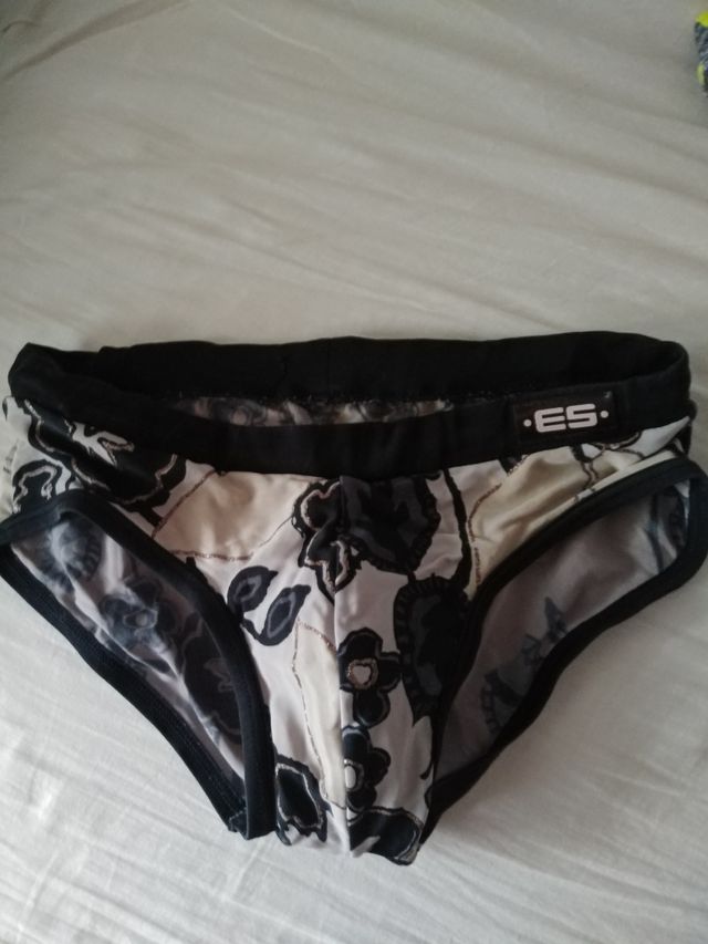 Bañador slip ES beige y negro - Talla M