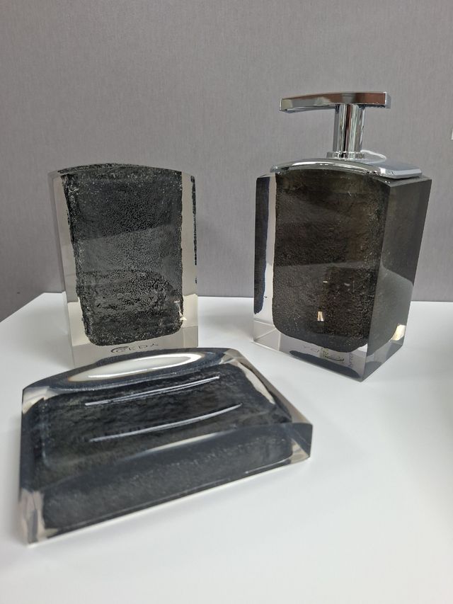 Kit Baño 3 piezas resina negra