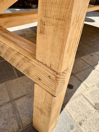 Gran Mesa vintage de madera maciza.  tocinera