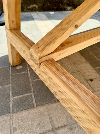 Gran Mesa vintage de madera maciza.  tocinera
