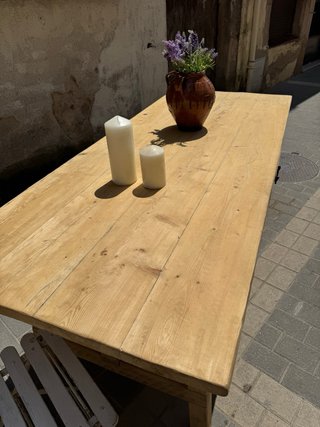 Gran Mesa vintage de madera maciza.  tocinera