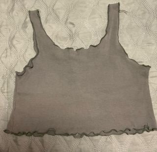 Top corto verde - botones - fruncido