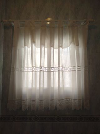 Cortinas baño blancas - tela