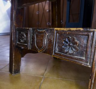 Set de mesa rústica madera maciza + 4 sillas