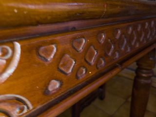 Set de mesa rústica madera maciza + 4 sillas