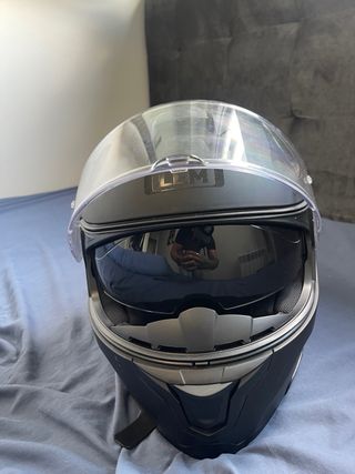 Casco moto LEM negro mate