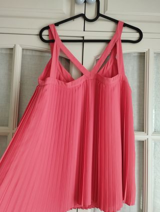 Blusa plisada rosa talla M