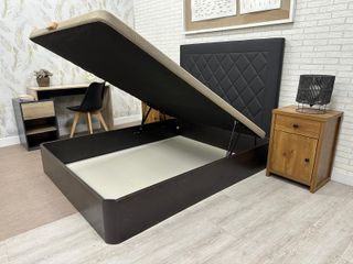 Canapé abatible 150x190 - Beige/Marrón