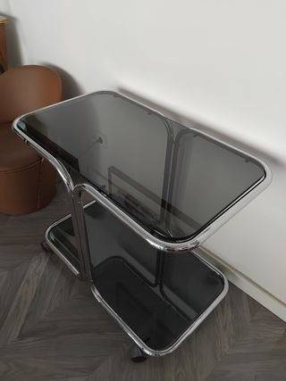 Carrito bar vintage metal y cristal