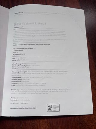 Ekonomia eta ekintzailetza 4.º ESO - Euskadi
