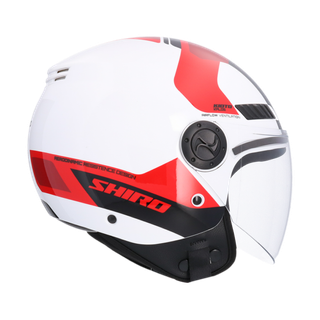 CASCO SHIRO KIOTO blanco/rojo