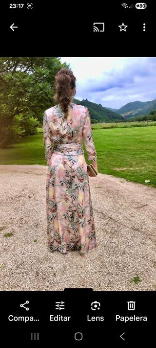 Vestido largo estampado floral