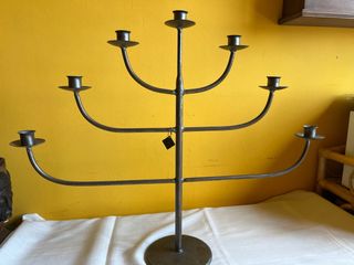 Candelabro metallo grigio 7 bracci