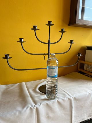 Candelabro metallo grigio 7 bracci
