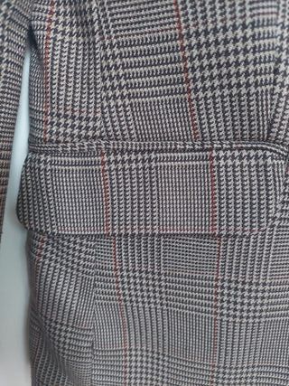 Chaqueta cuadros escoceses marrón-gris