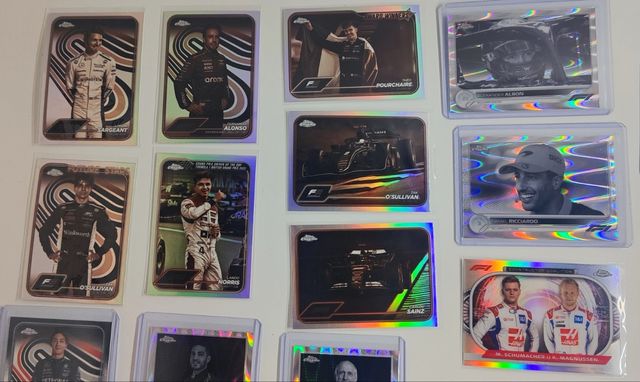 15 Cartas Topps Chrome F1 + 3 Numeradas