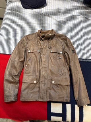 Chaqueta Belstaff cuero marrón - M