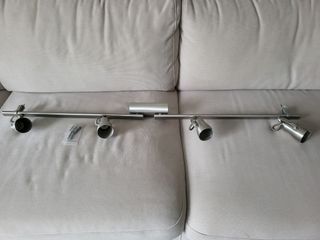 Lampara metalica 4 focos acero inoxidable