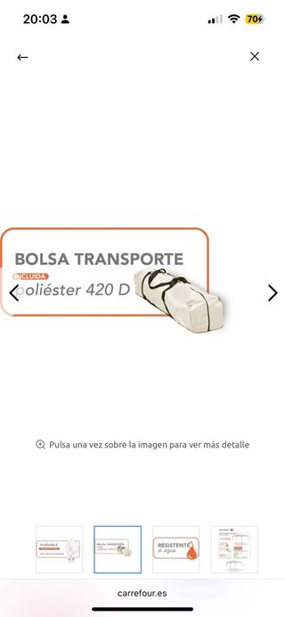 Carpa plegable SmartSun 3x3m beige