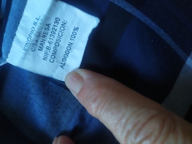 Camisa de hombre a cuadros de algodón talla m