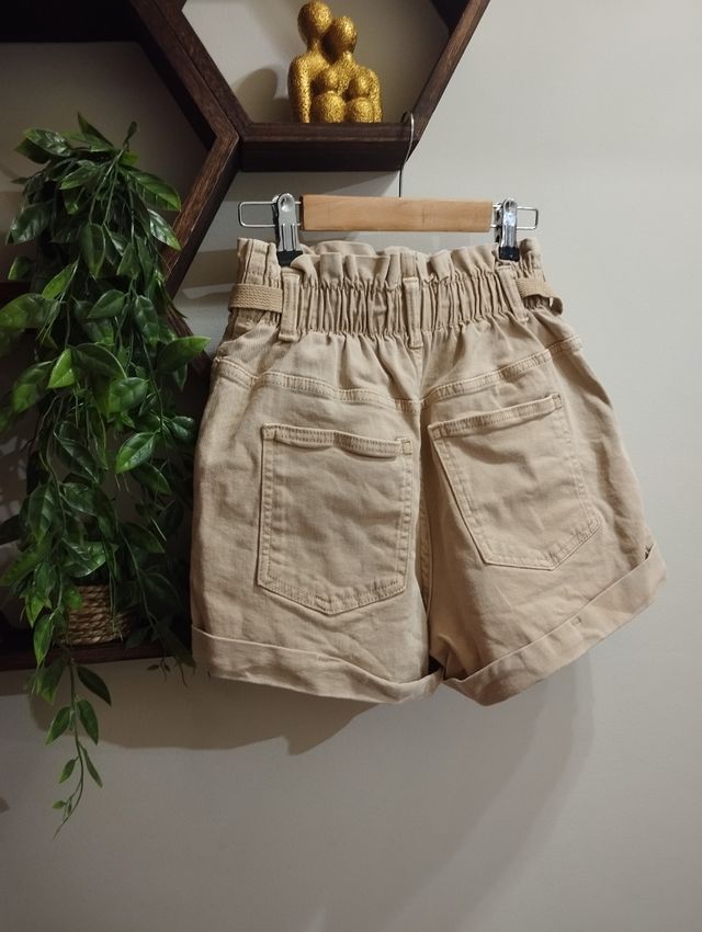 Shorts paper bag beige T 36