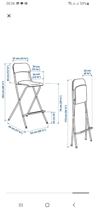 Taburete Ikea plegable negro