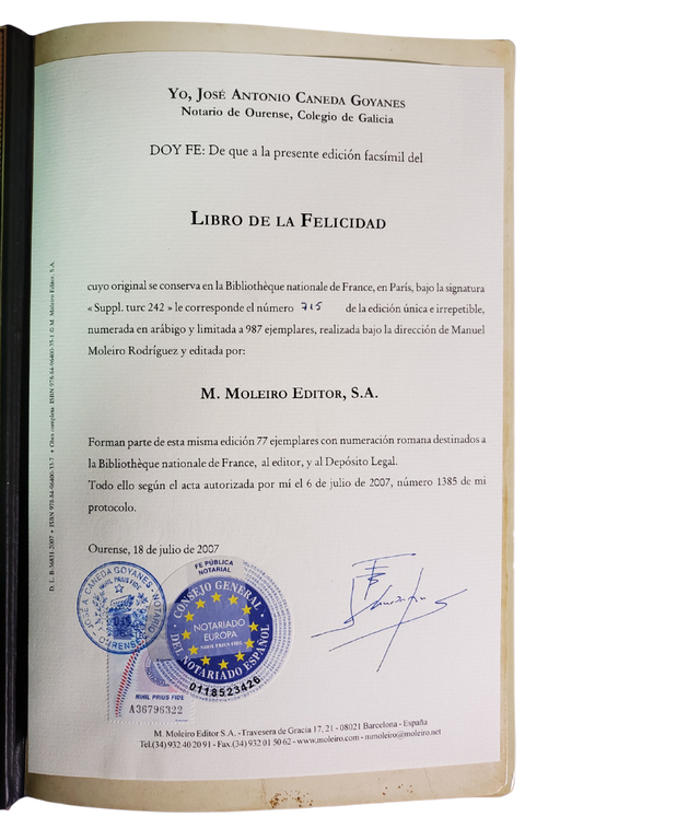 Libro de la Felicidad - Facsímil LIVRE DES AUGURES