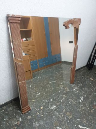 Specchio in marmo con colonne - Retro