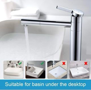 Grifo lavabo alto metalico