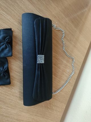 Bolso y guantes fiesta - negros