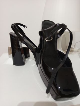 Zapatos plataforma negros tacón alto