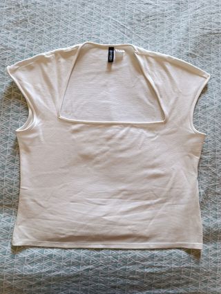 Top H&M blanco XL - Escote cuadrado