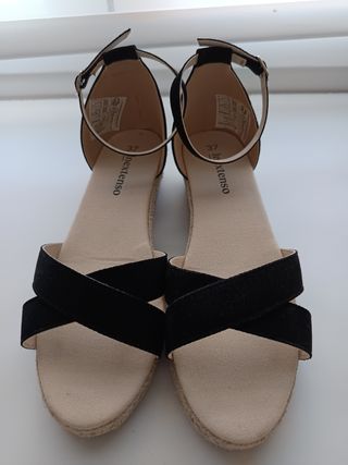 Sandalias esparteñas negras