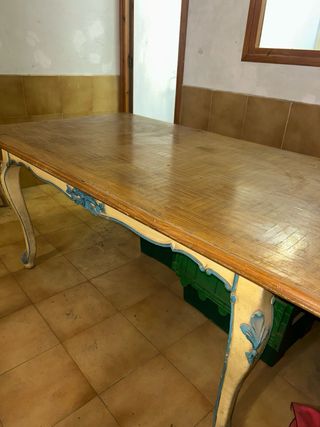 Conjunto mesa comedor antigua 6 sillas