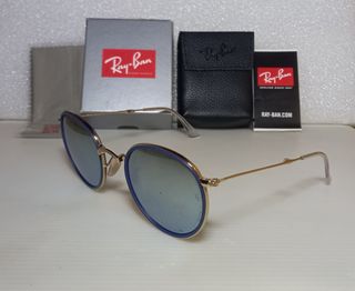 Ray-Ban RB3517 plegables, doradas y azul 